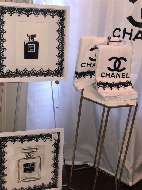 chanel bath set|chanel inspired bathroom decor.